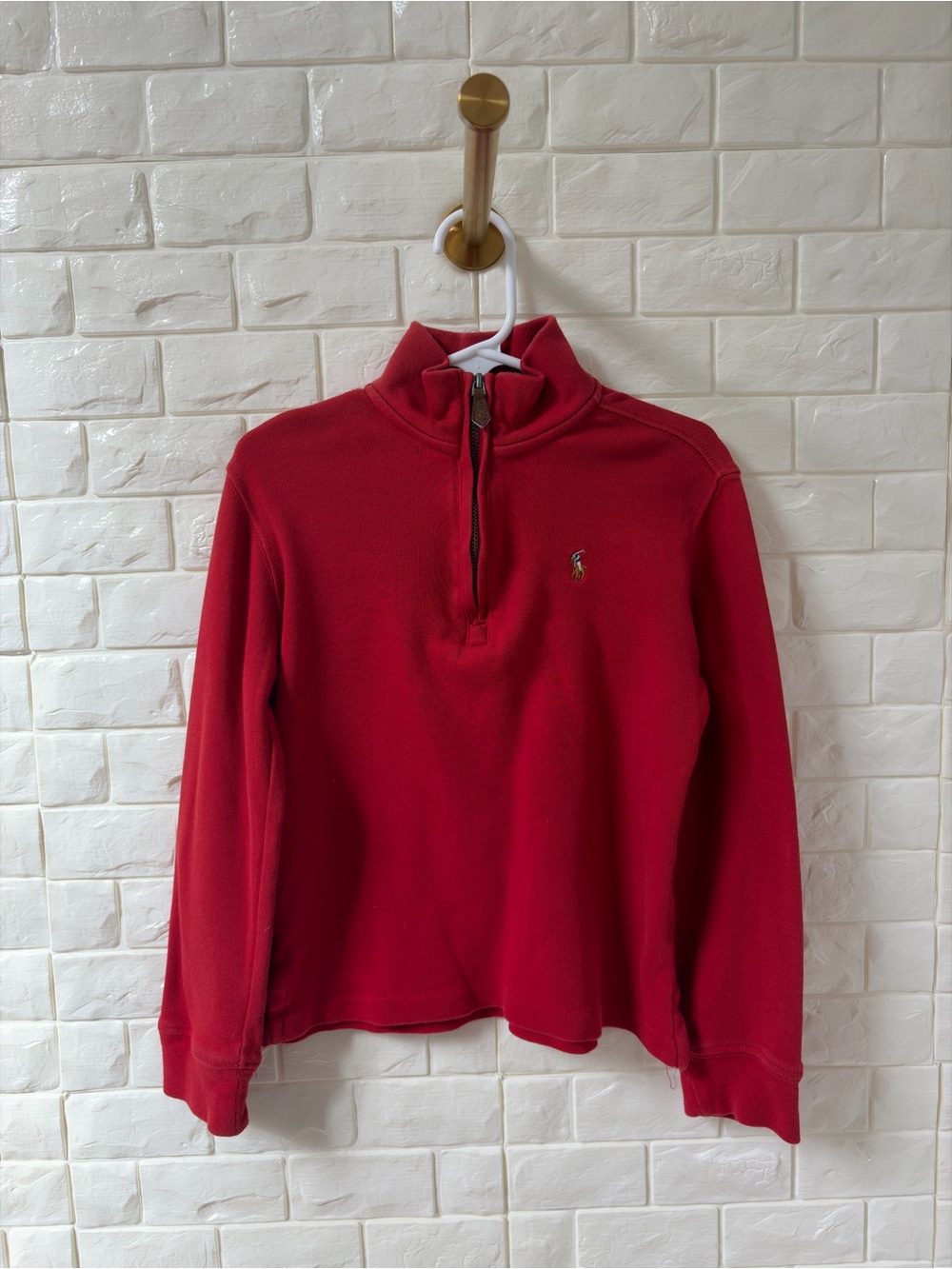 Polo by Ralph Lauren Red Half-Zip Mock Neck Longsleeve